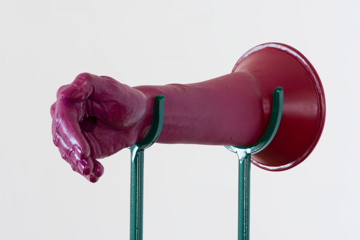 histophone, 2014-2016, plastic and enamel on metal and felt stand